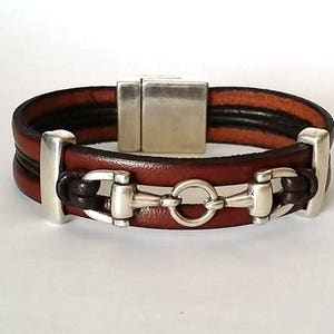 Pulsera de bocado, pulsera de caballo, pulsera de cuero, pulsera de bocado, pulsera para hombres, pulsera para mujeres, regalo para amantes de los caballos