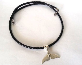 Whale Tail Choker, Personalized Nautical Necklace, summer jewelry