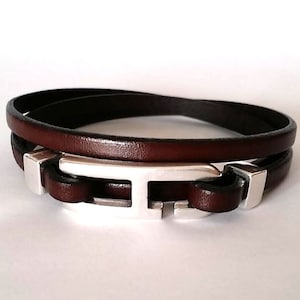 HANDMADE Sterling Silver Kangaroo Leather Armband Wristband Men Bracelet 1B-186