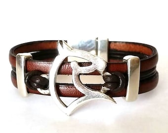 Horse Bracelet, Equestrian Bangle, leather bracelet for men, horse lovers gift