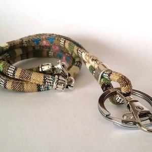 Gewebtes Schlüsselband, ethnisches Schlüsselband, Ausweishalter, Boho Keychain, Boho, Schlüssel Schlüsselband, Stoff, vegan, boho lanyard, aztekisches Schlüsselband