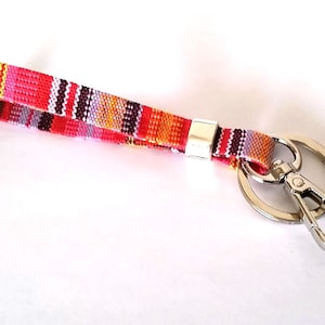 Portachiavi Boho, cordino etnico, porta badge, Boho, cordino per chiavi, cordino in tessuto, vegano, cordino boho, accessori unisex, cordino azteco