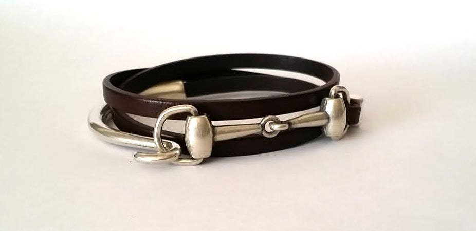 Snaffle Bit Bridle Leather Wrap Bracelet