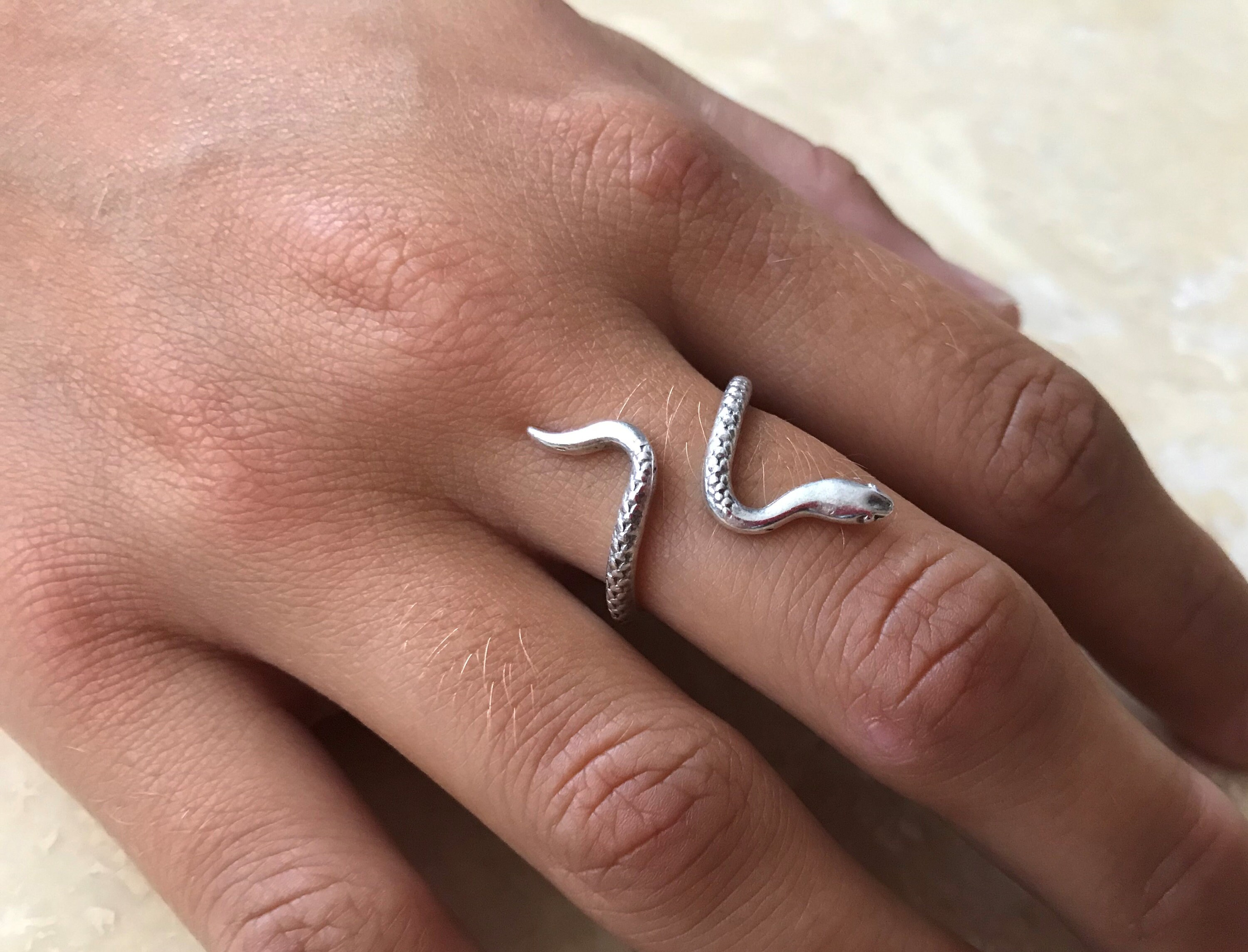 Snake Ring, Adjustable Open Spiral Design, Women Ring - Etsy