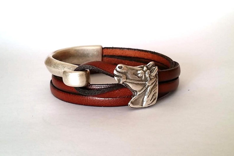 mens bracelet layered bracelet equestrian jewelry,gift for horse lovers equestrian bracelet horse bracelet wrap Leather bracelet