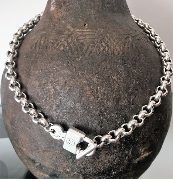 Chunky Lock Necklace Men Key And Padlock Necklace, Chunky Chain