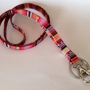 Lanyard etnico, porta badge, portachiavi boho, boho, lanyard per chiavi, lanyard in tessuto, vegano, lanyard boho, accessori unisex, lanyard azteco