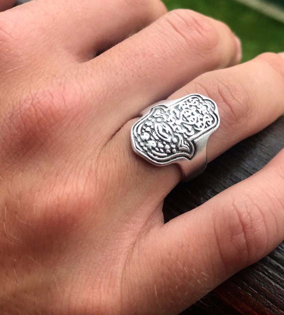 Vintage hand of fatima ring Hamsa hand ring Mandala ring Protection ring boho ring silver rings ethnic ring gift for her best gift Etsy Italia