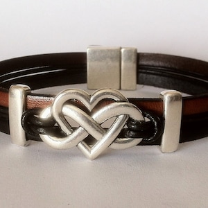 custom love bracelet, leather bracelet, heart bracelet, womens bracelet, mens bracelet, anniversary gift, gift for men, birthday gifts