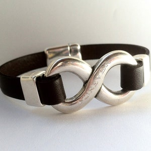 Personalized bracelet for men, custom bracelet, Infinity bracelet, Mens leather bracelet, handmade gift, birthday gifts