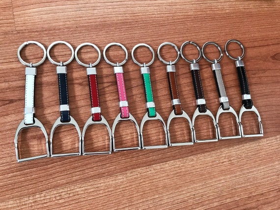 Stirrup Keyring Leather Brass Keychain Horse By LeatherElements
