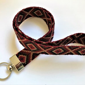 Lanyard etnico, porta badge, portachiavi boho, boho, cordino per chiavi, vegano, cordino boho, cordino azteco, ciondolo identificativo