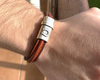 Horseshoe Leather Bracelet, Equestrian Jewelry, mens bracelet, horse lovers gift