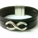 Personalized Dual Name Infinity Leather Bracelet - Gift For Man Bracel