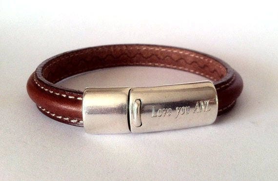 Do it yourself personnalisé personnalisé bracelet homme en cuir bracelet gravé Anniversaire Mariage