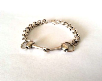 snaffle bit bracelet, Chain Bracelet, Horse bracelet, Unisex bracelet, silver bracelet for women, Equestrian bracelet, Horse jewelry
