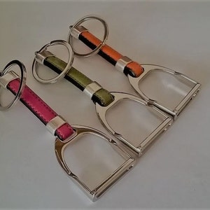 Stirrup Keyring Leather Brass Keychain Horse By LeatherElements