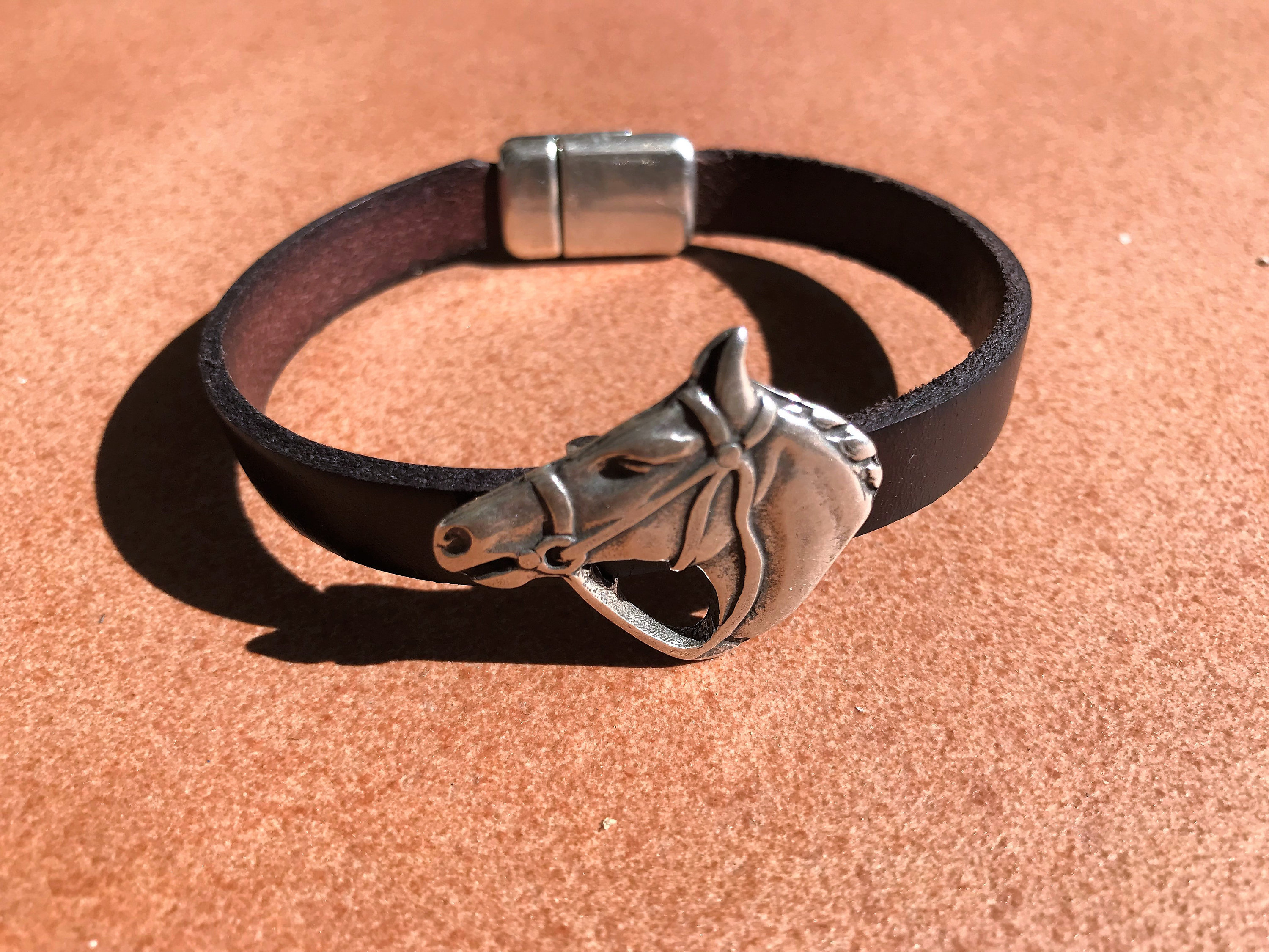Horse Bracelet, Mens Bracelet, Equestrian Bracelet, Leather Horse Bracelet, Mens Bracelet, Equestrian Bracelet, Leather