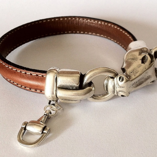 paardenarmband, leren armband voor heren, paardensportarmband, westerse armband, bitarmband, cadeau voor paardenliefhebbers, Valentijnsdag