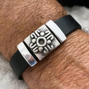 Celtic bracelet, men&#39;s leather bracelet, Celtic knot, amulet, gift for men, silver mens bracelet, birthday gifts