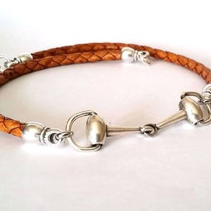 Horse Necklace, Equestrian Gift, snaffle bit jewelry, Riding School gift, Pony Choker animal, gift for horse lovers, leather necklace
