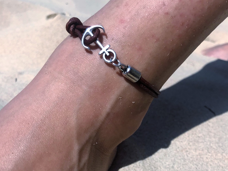 Mens Anklet Anklet for men Beach jewelry Anklet leather Etsy