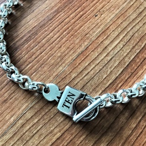 Personalized chain choker, Chunky chain padlock necklace, silver curb chain statement necklace, edgy style antique silver chain necklace