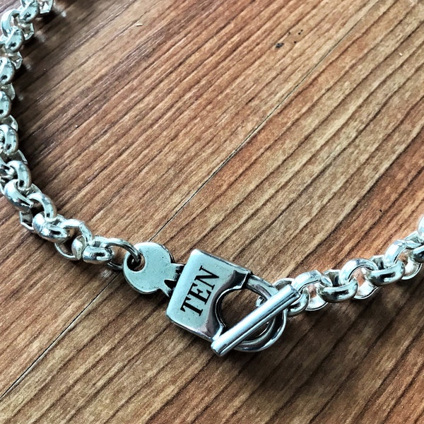 Engraved Padlock Choker, Silver rolo Chain necklace, Personalized, unisex jewelry