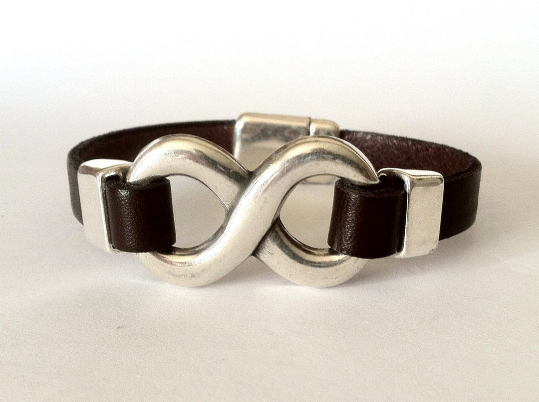 Custom Mens Bracelet Leather Bracelet for Men Infinity Etsy