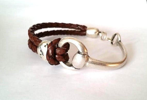 Snaffle bit bracelet, leather Bracelet, equestrian bracelet, gift for horse lovers, rigid bracelet, horse bracelet, birthday gifts