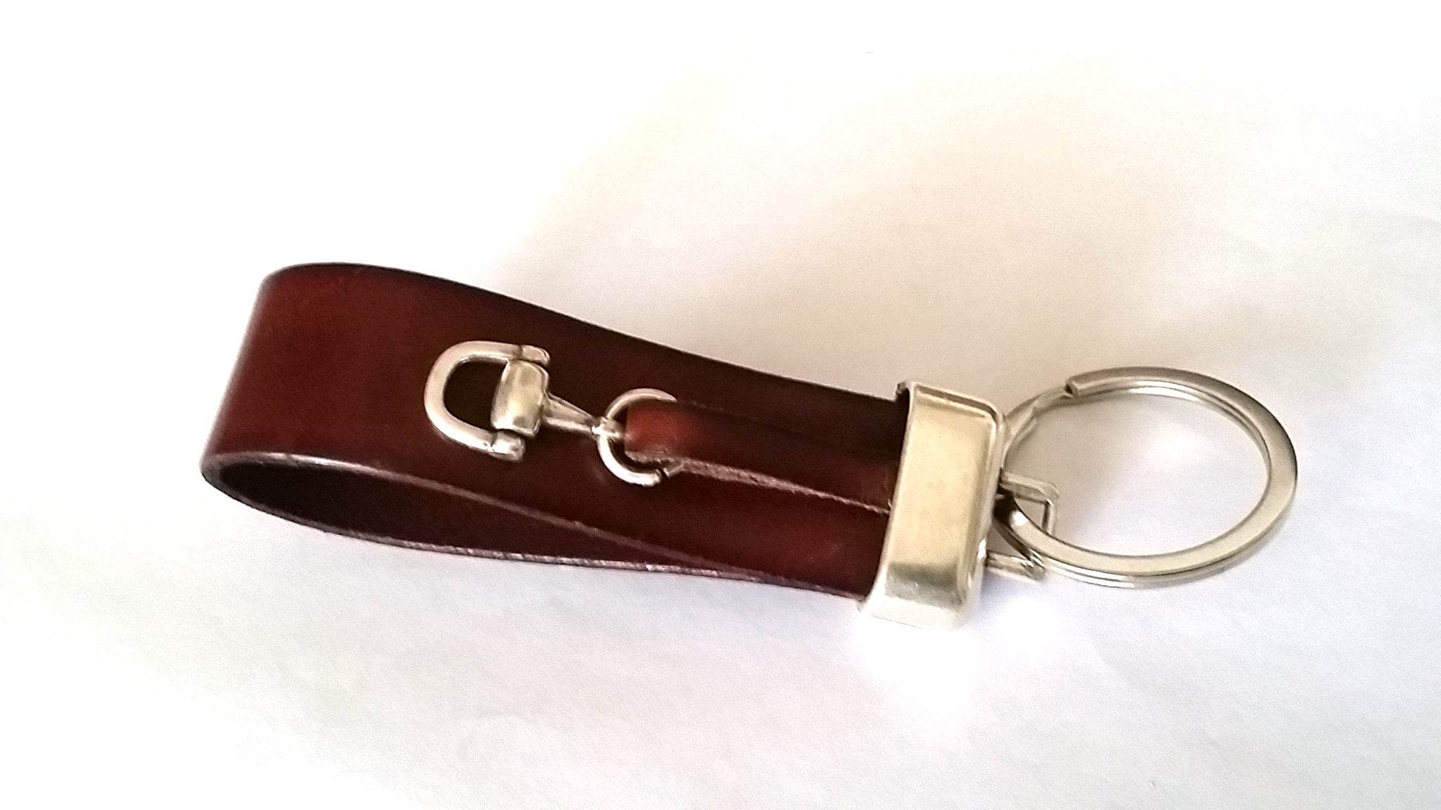 Snaffle Bit Leather Keychain, Horse Lover Gift,