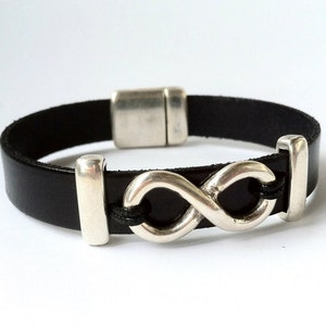 Infinity bracelet, personalized bracelet, Leather bracelet for men, charm bracelet, handmade gift for men, custom bracelet, birthday gifts