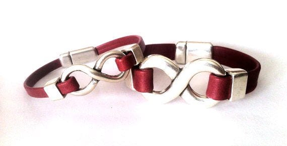 Infinity Leather Bracelet for men and womebn, love jewelry, personalizeds bracelets