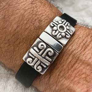 Celtic bracelet, men&#39;s leather bracelet, Celtic knot, amulet, gift for men, silver mens bracelet, birthday gifts