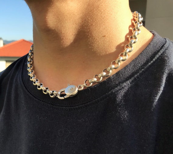 Choker Necklaces - Mens Silver Choker Chains