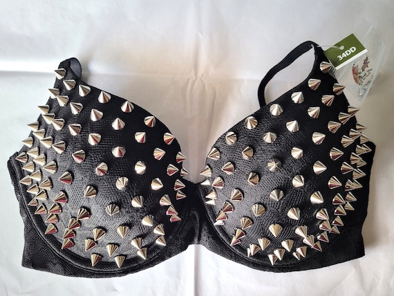 Hand Sewn SILVER Spiked Bra Reinforced Stitching Etsy