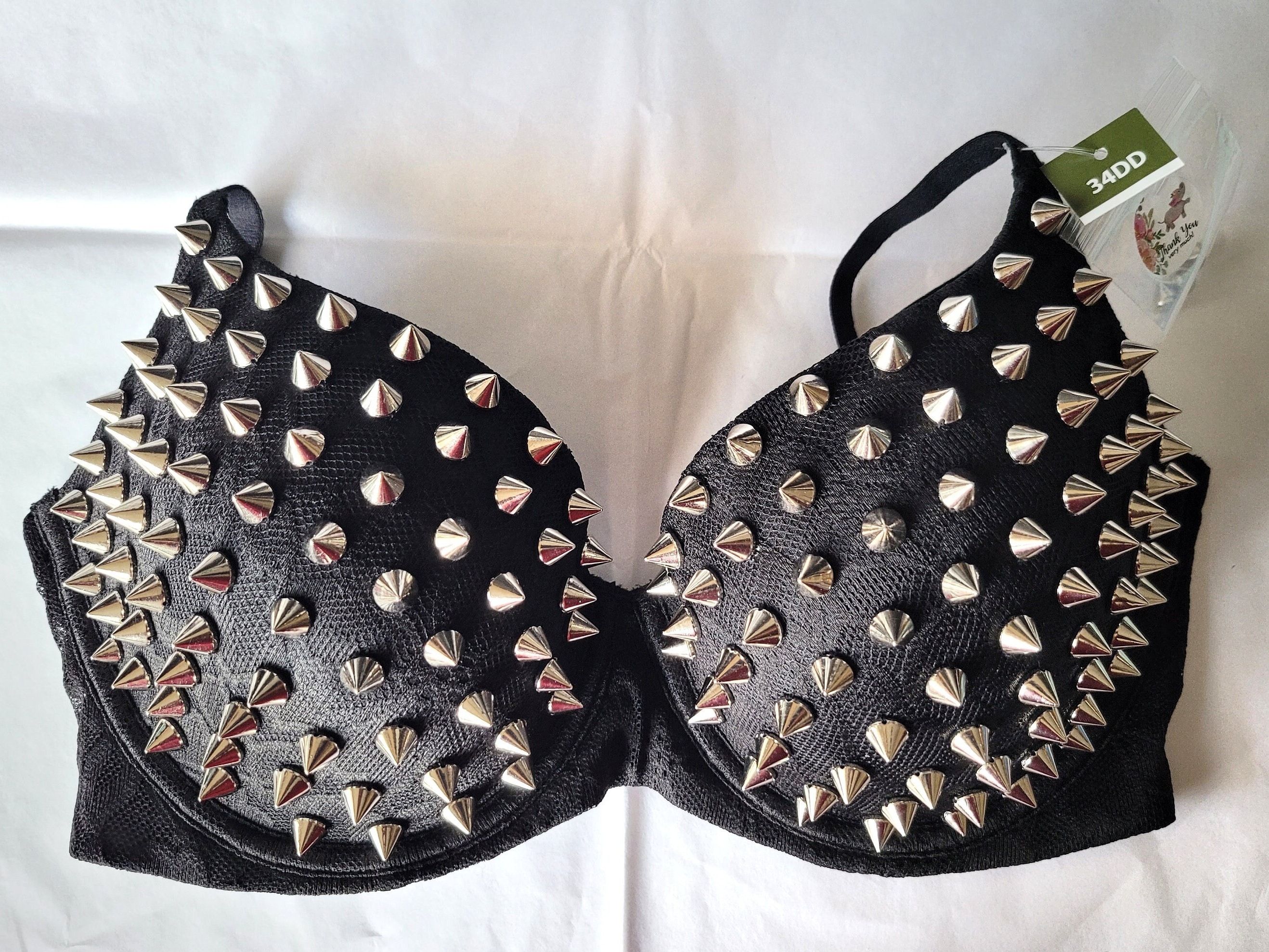 ROAD RAGER Leather Studded Bra - Adjustable