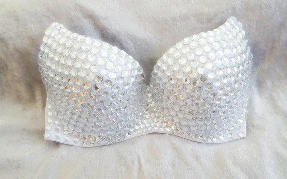 Fully Hand Jeweled Bra front and Back 