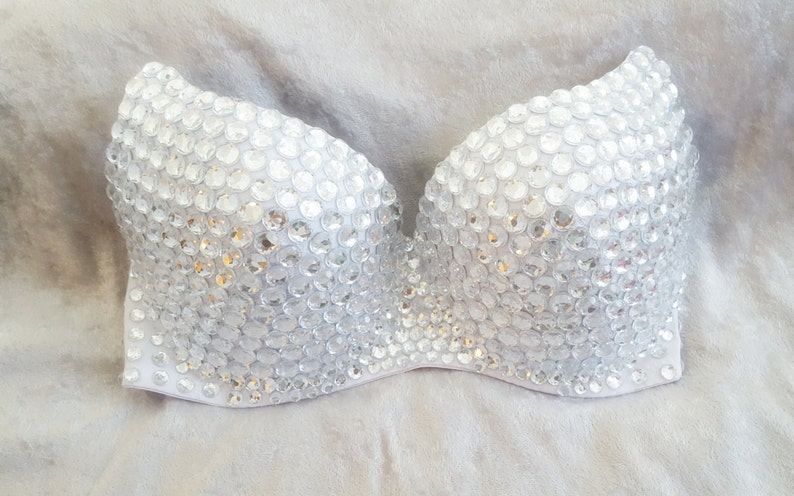 Fully hand jeweled Bra front and back image 1