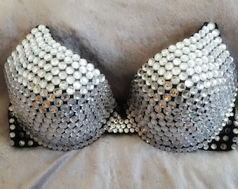 Fully Jeweled Bra D, DD, DDD  (10mm - 12mm jewels)