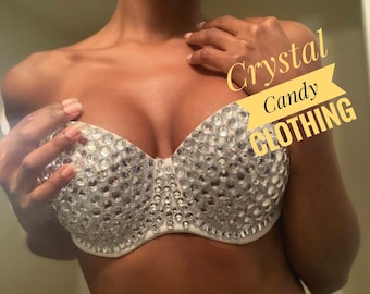 Crystal Clear - 7mm Jeweled Bling Bra