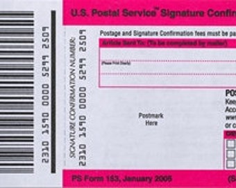 U.S.P.S. Signature Confirmation