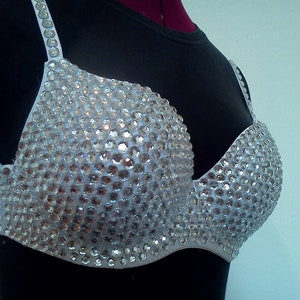 Fully hand jeweled Bra front and back image 4