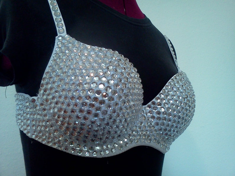 Fully hand jeweled Bra front and back image 4