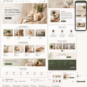 Terra & Bloom Shopify Theme, Modern Home Store Template (Digital Download)