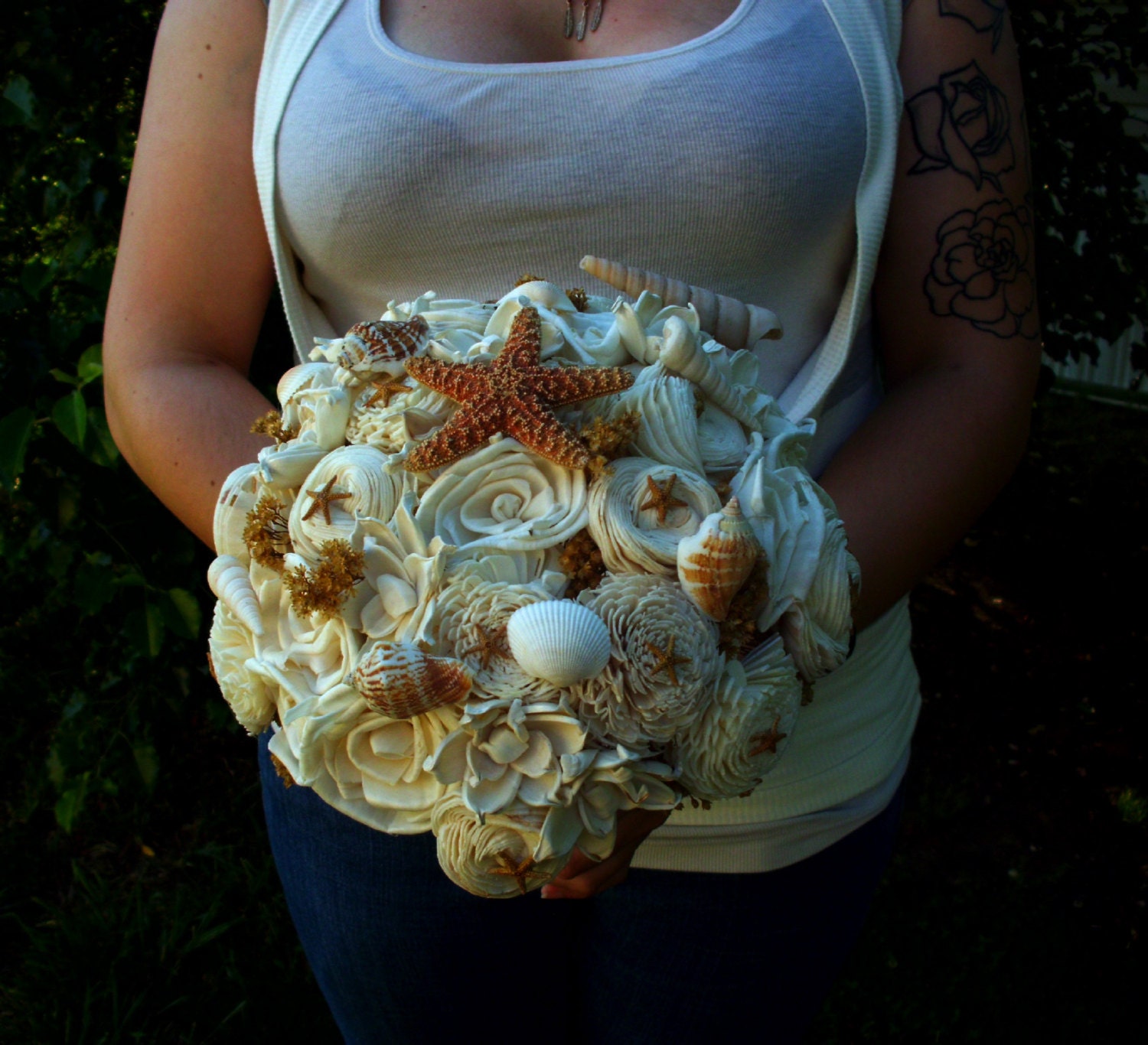 Beach wedding bouquet sola flower bouquet starfish and Etsy