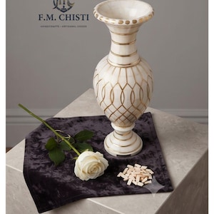 Handmade pottery , Bone inlay Table centerpiece , Handcrafted Pot