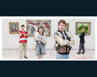 Ferris Bueller's Day Off - At the Museum Poster Print By Jim Ferguson