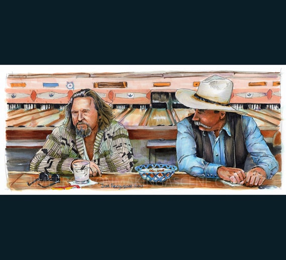 The Big Lebowski - Sometimes You Eat the Bar 5"x11" Poster Print By Jim Ferguson