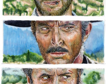 The Good, the Bad, and the Ugly - Standoff Set of 3 Poster Prints By Jim Ferguson